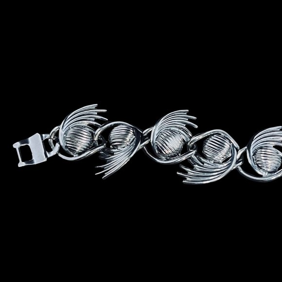 Vintage Ballou Silver Tone Comet Link Bracelet (4998) - Picture 3 of 8